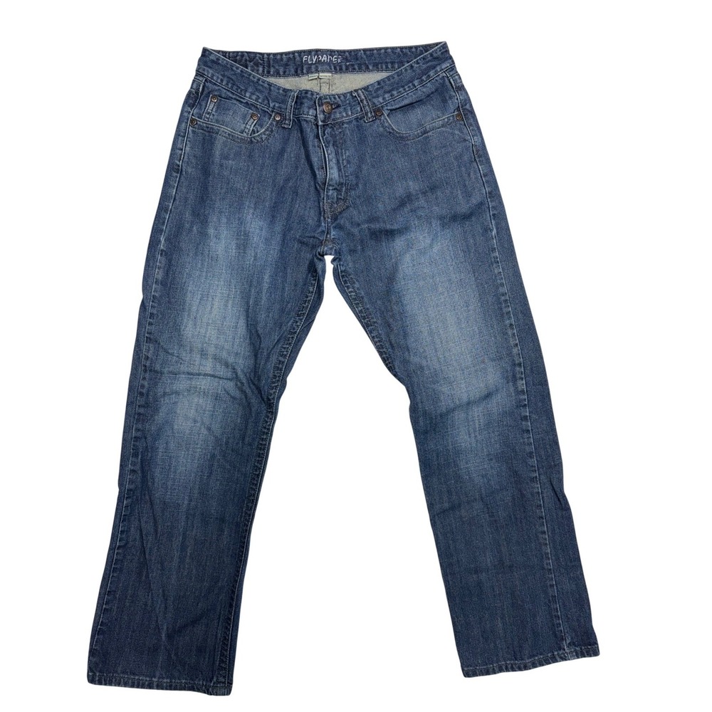 Men's Jeans 33x30‎ Straight Fit Medium Wash Casual Western Embroidery Pockets